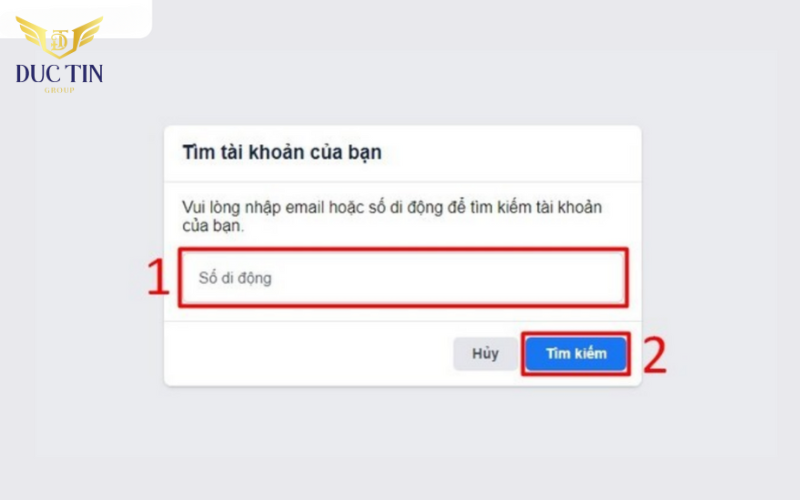 Nhập số điện thoại hoặc email đã đăng ký trước đó 